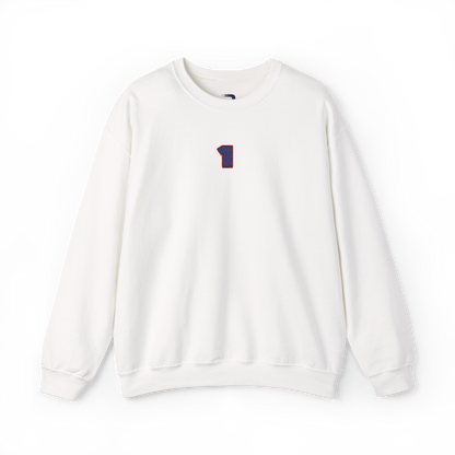 #1 Max Verstappen Embroidered Crewneck - White