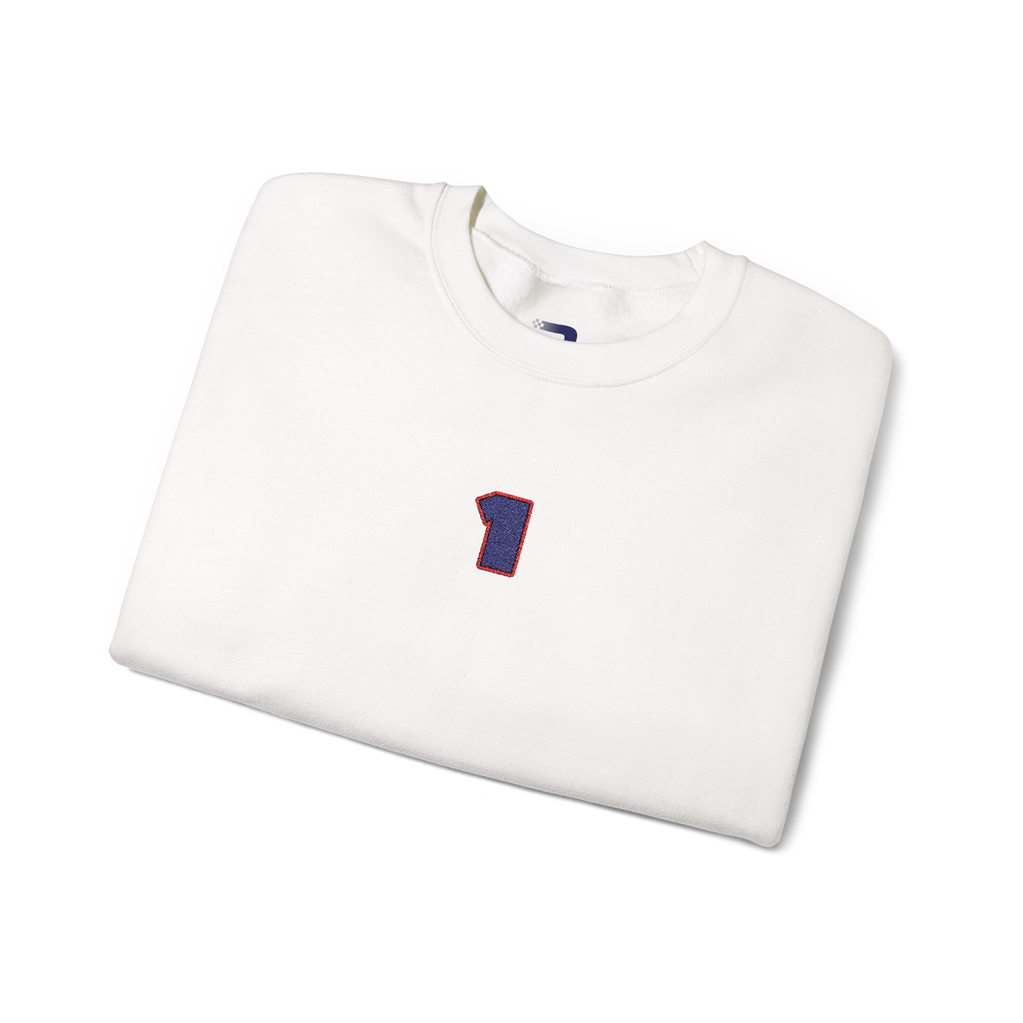 #1 Max Verstappen Embroidered Crewneck - White