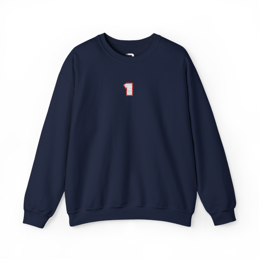 #1 Max Verstappen Embroidered Crewneck - Navy