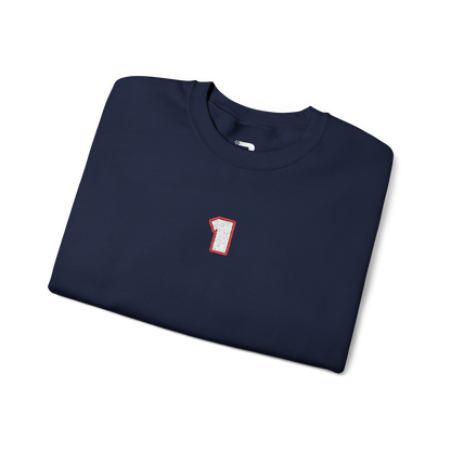 #1 Max Verstappen Embroidered Crewneck - Navy