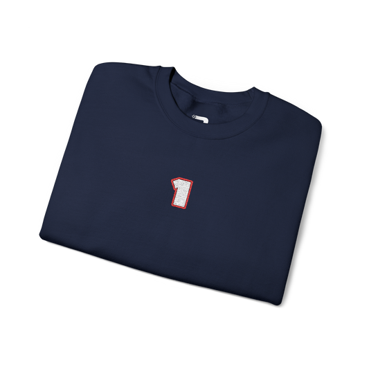 #1 Max Verstappen Embroidered Crewneck - Navy